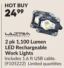 Princess Auto 2 pk 1,100 Lumen LED Rechargeable Work Lights offer
