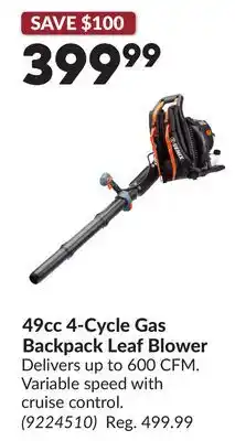 Princess Auto 49cc 4-Cycle Gas Backpack Leaf Blower offer