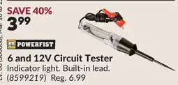 Princess Auto 6 and 12V Circuit Tester offer