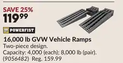Princess Auto 16,000 lb GVW Vehicle Ramps Two-piece design offer