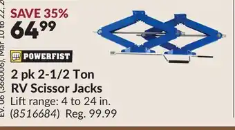 Princess Auto 2 pk 2-1/2 Ton RV Scissor Jacks offer