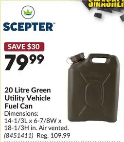 Princess Auto 20 Litre Green Utility Vehicle Fuel Can offer