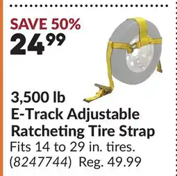 Princess Auto 3,500 lb E-Track Adjustable Ratcheting Tire Strap offer
