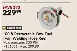 Princess Auto 100 ftRetractable Oxy-Fuel Twin Welding Hose Reel offer