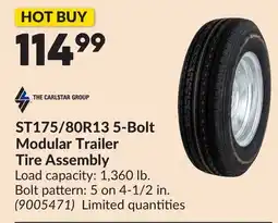 Princess Auto ST175/80R13 5-Bolt Modular Trailer Tire Assembly offer