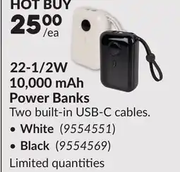 Princess Auto 22-1/2W 10,000 mAh Power Banks offer