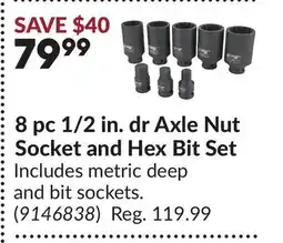 Princess Auto 8 pc 1/2 in. dr Axle Nut Socket and Hex Bit Set offer