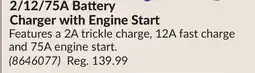 Princess Auto 2/12/75A Battery Charger with Engine Start offer