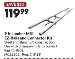 Princess Auto Lumber Mill EZ-Rails and Connector Kit offer