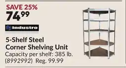 Princess Auto 5-Shelf Steel Corner Shelving Unit offer
