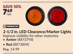 Princess Auto POWERFIST 2-1/2 in. LED Clearance/Marker Lights Amber offer