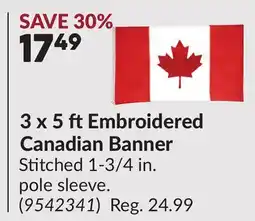 Princess Auto 3 x 5 ft Embroidered Canadian Banner offer