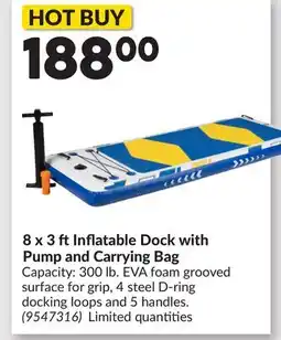 Princess Auto 8 x 3 ftInflatable Dock with Pump and Carrying Bag offer