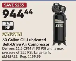 Princess Auto 60 Gallon Oil-Lubricated Belt-Drive Air Compressor offer