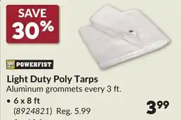 Princess Auto POWERFIST Light Duty Poly Tarps offer