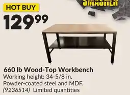 Princess Auto 660 lb Wood-Top Workbench offer