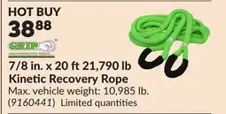 Princess Auto 7/8 in. x 20 ft21,790 lb Kinetic Recovery Rope offer