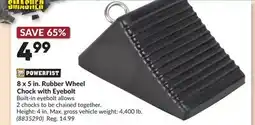 Princess Auto POWERFIST 8 x 5 in. Rubber Wheel Chock with Eyebolt offer