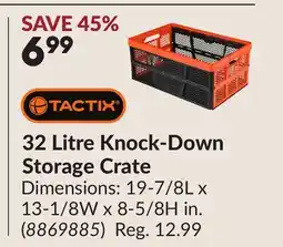 Princess Auto TACTIX 32 Litre Knock-Down Storage Crate offer