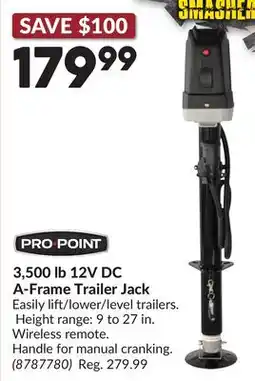 Princess Auto 3,500 lb 12V DC A-Frame Trailer Jack offer
