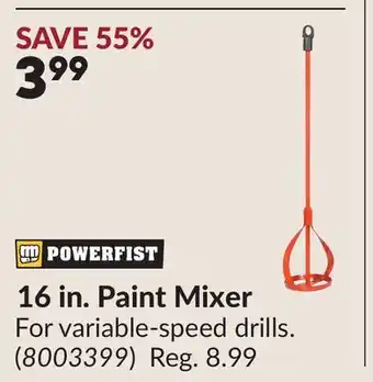 Princess Auto 16 in. Paint Mixer offer