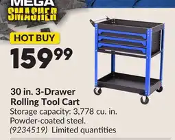 Princess Auto 30 in. 3-Drawer Rolling Tool Cart offer