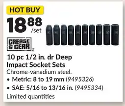 Princess Auto 10 pc 1/2 in. dr Deep Impact Socket Sets offer