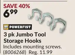 Princess Auto POWERFIST 3 pk Jumbo Tool Storage Hooks offer