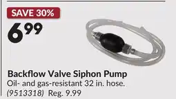 Princess Auto Backflow Valve Siphon Pump offer