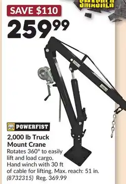 Princess Auto 2,000 lb Truck Mount Crane offer
