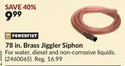 Princess Auto 78 in. Brass Jiggler Siphon offer