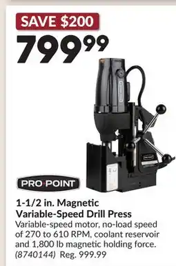 Princess Auto 1-1/2 in. Magnetic Variable-Speed Drill Press offer