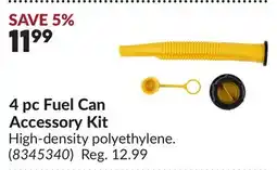 Princess Auto 4 pc Fuel Can Accessory Kit offer