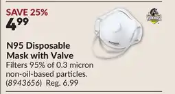Princess Auto N95 Disposable Mask with Valve offer
