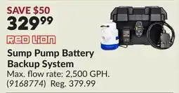 Princess Auto Sump Pump Battery Backup System offer