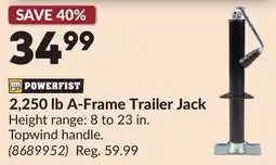 Princess Auto 2,250 lb A-Frame Trailer Jack offer