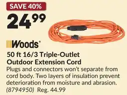 Princess Auto 50 ft16/3 Triple-Outlet Outdoor Extension Cord offer