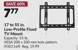 Princess Auto 17 to 55 in. Low-Profile Fixed TV Mount offer
