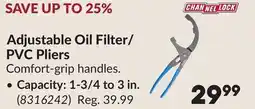 Princess Auto Adjustable Oil Filter/ PVC Pliers offer