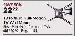 Princess Auto 19 to 46 in. Full-Motion TV Wall Mount offer