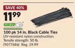 Princess Auto 100 pk 14 in. Black Cable Ties offer