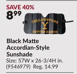Princess Auto Black Matte Accordian-Style Sunshade offer
