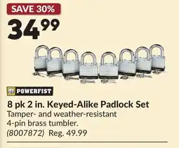Princess Auto 8 pk 2 in. Keyed-Alike Padlock Set offer