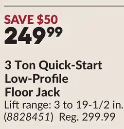 Princess Auto 3 Ton Quick-Start Low-Profile Floor Jack offer