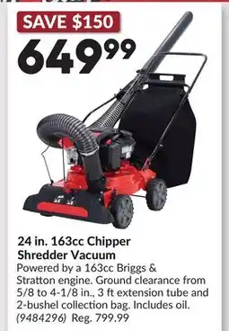 Princess Auto 24 in. 163cc Chipper Shredder Vacuum offer