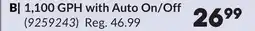 Princess Auto 1,100 GPH with Auto On/Off 12V Bilge Pumps offer