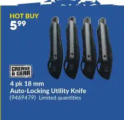 Princess Auto 4 pk 18 mm Auto-Locking Utility Knife offer