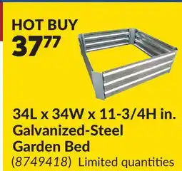 Princess Auto 34L x 34W x 11-3/4H in. Galvanized-Steel Garden Bed offer