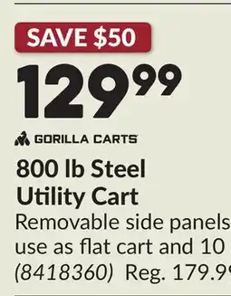 Princess Auto 800 lb Steel Utility Cart offer