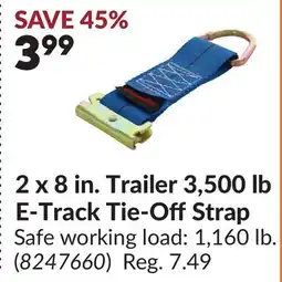 Princess Auto 2 x 8 in. Trailer 3,500 lb E-Track Tie-OffStrap offer